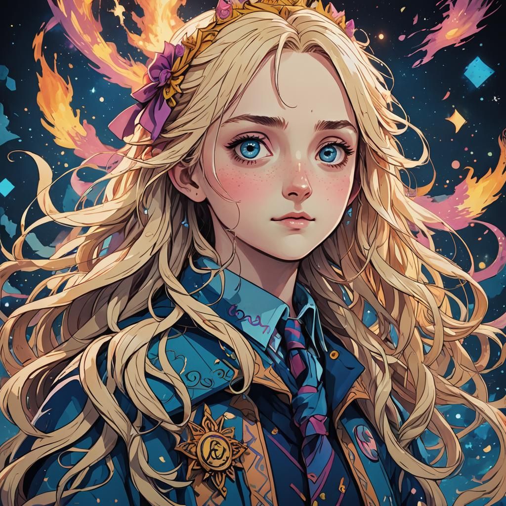 Luna Lovegood Anime-Style Cel-Shaded Portrait