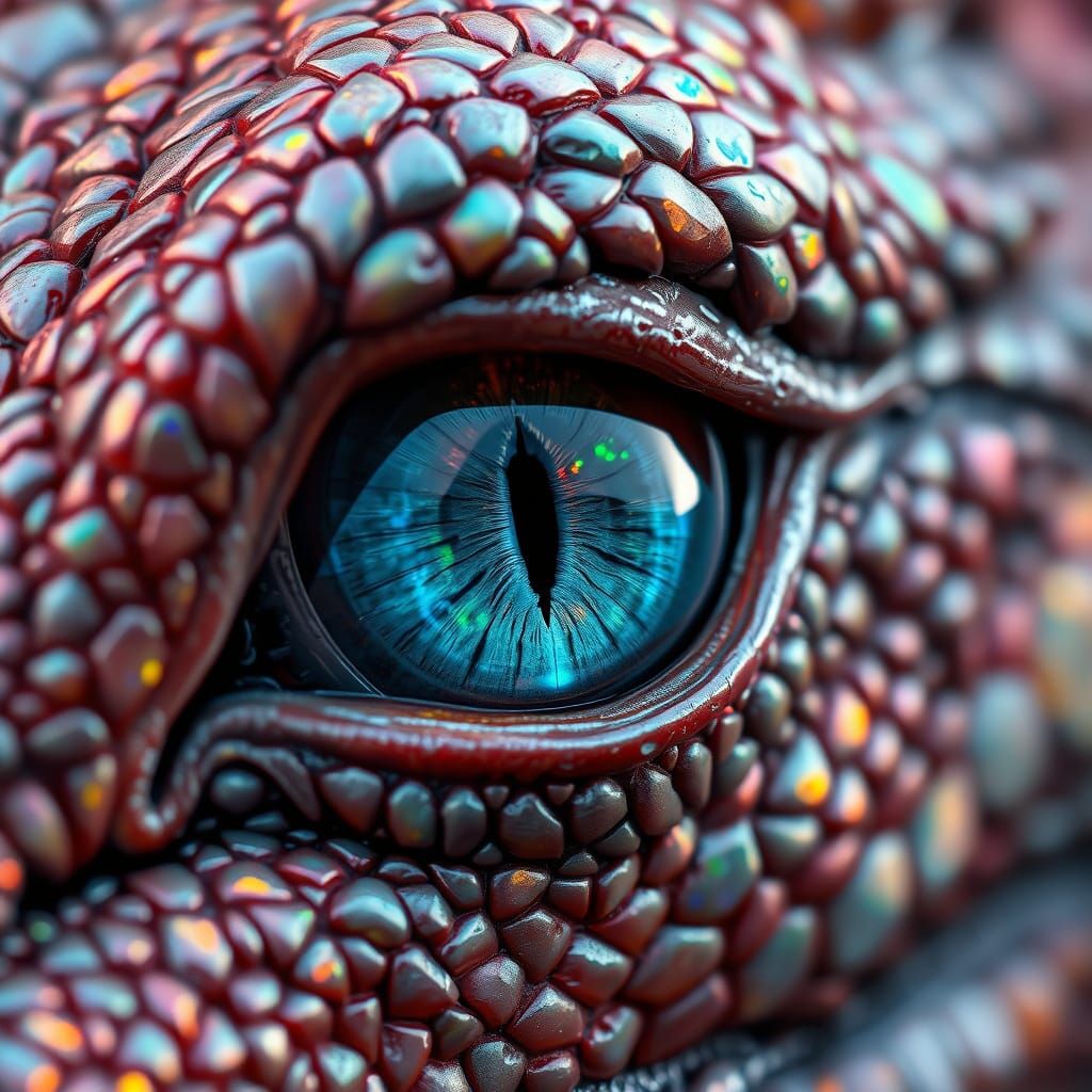 Majestic Dragon's Eye in Iridescent Opal Scales