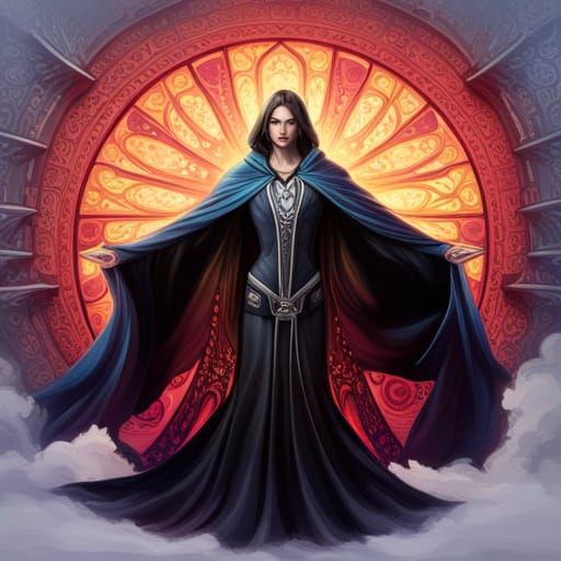 Mysterious Figure in Black Cloak: Fantasy Concept Art