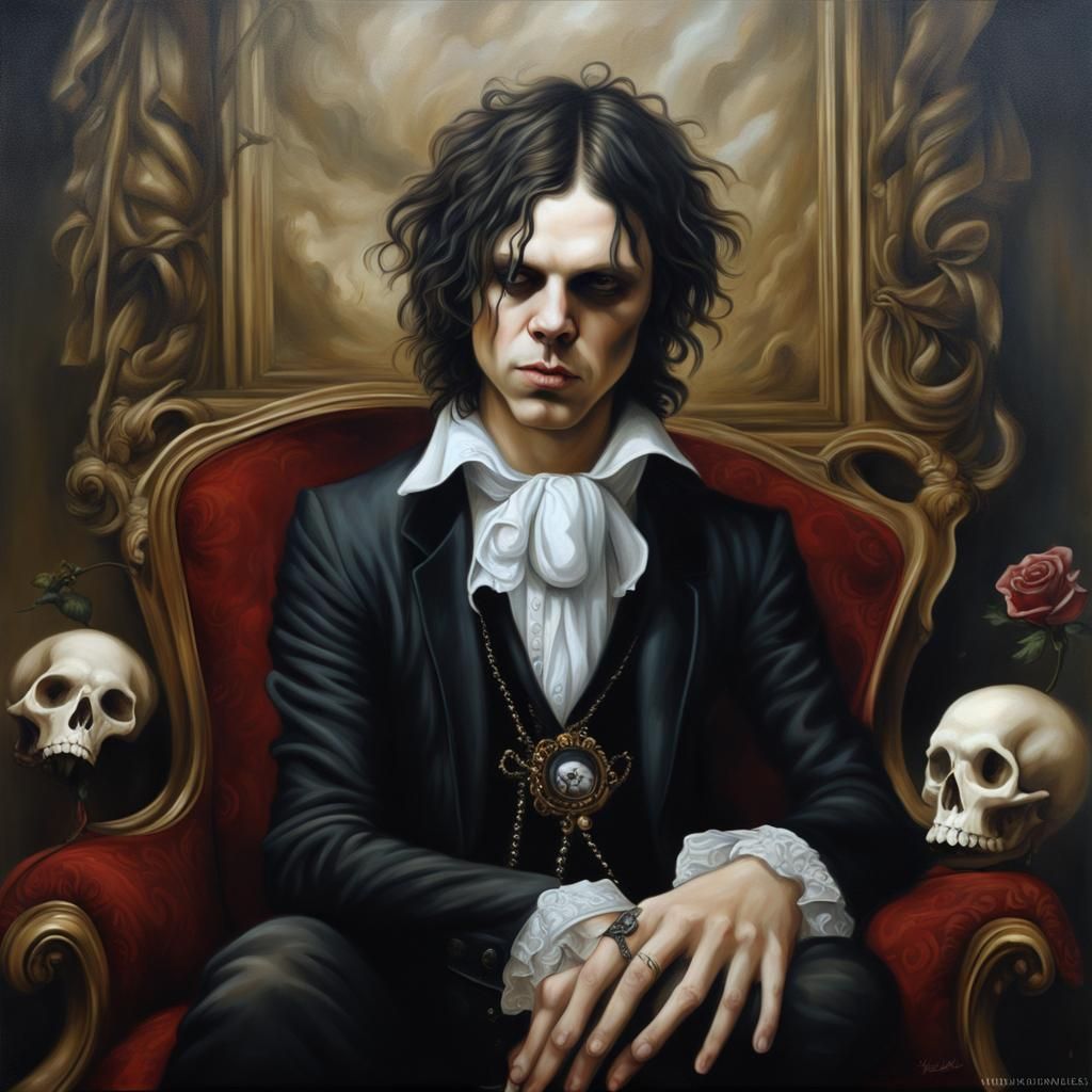 Romantic Rococo Portrait of Ville Valo in Oil Paint