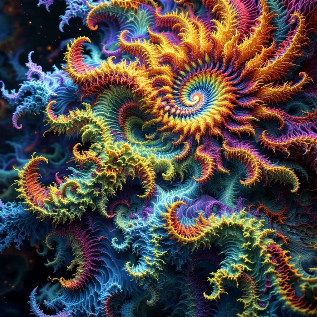 Realistic 3D Fractal Organism in Infinity-Inspired Aesthetic