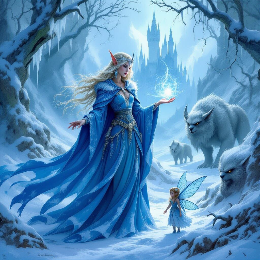 Icy Elf Maiden in Frostbitten Kingdom