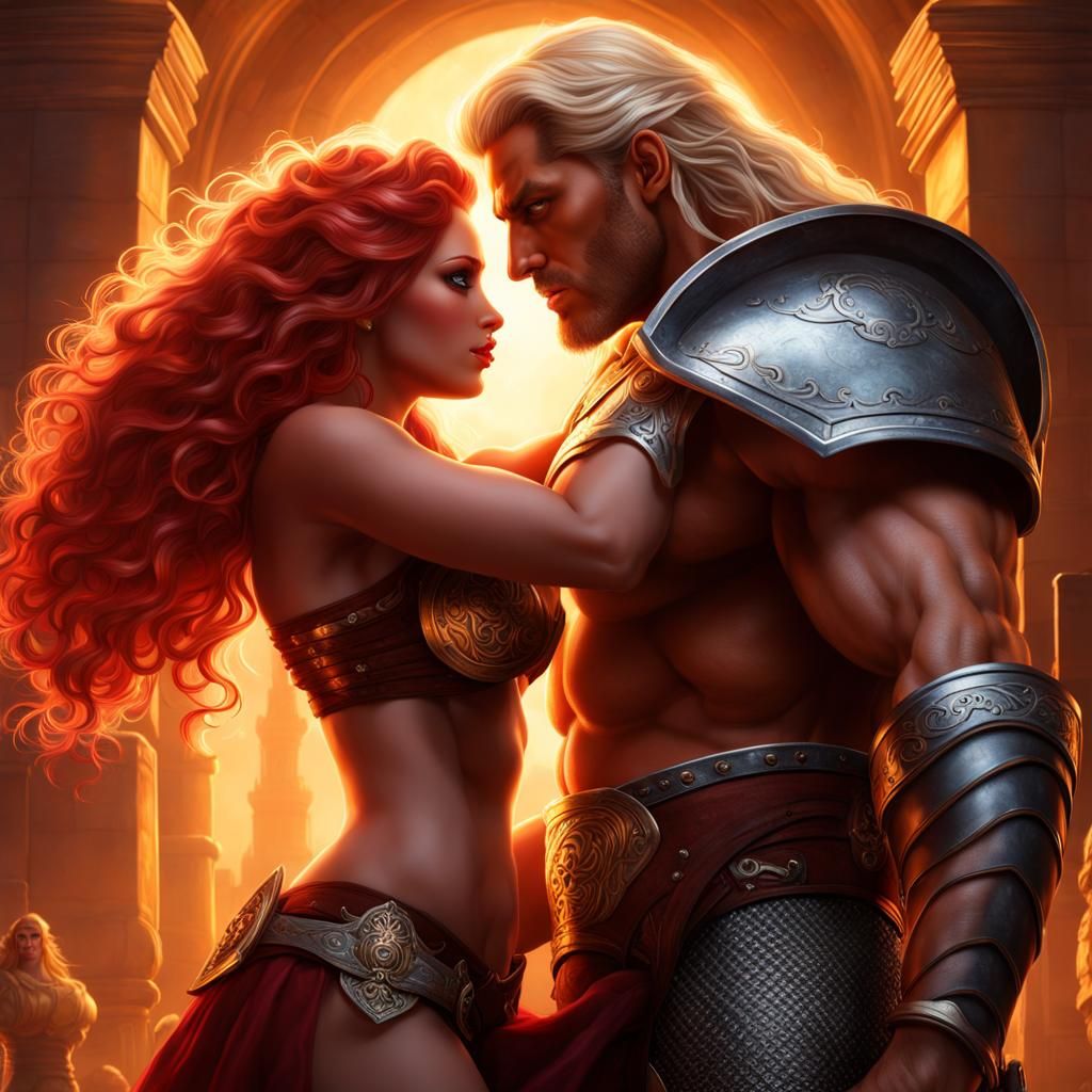 Fantasy Warrior Couple in Detailed Concept Art