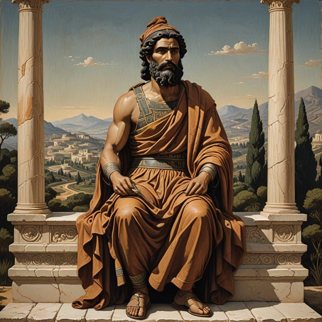 Ancient Greek Nobleman in Traditional Attire