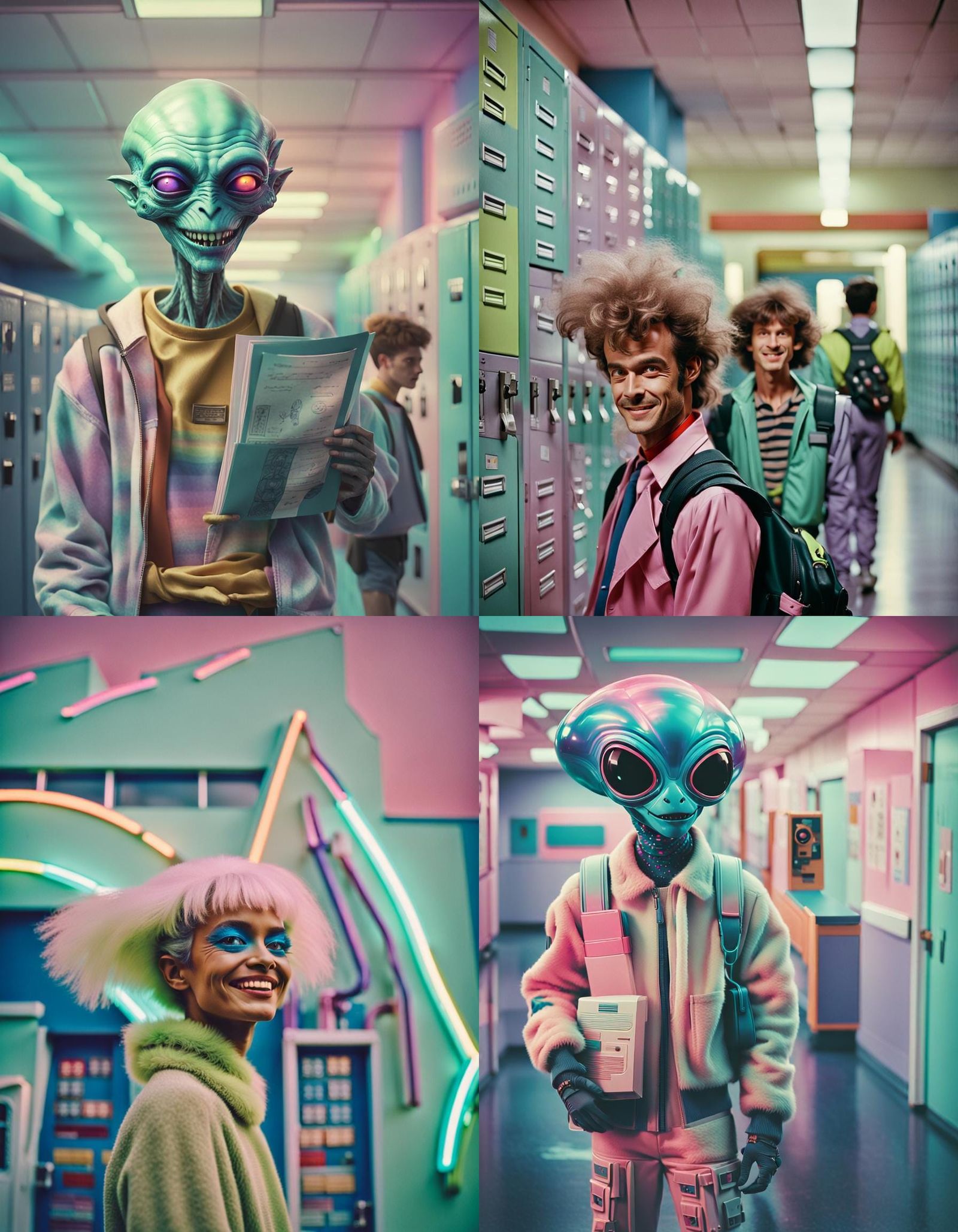 Extraterrestrial Alien in 1980s Yearbook Photo