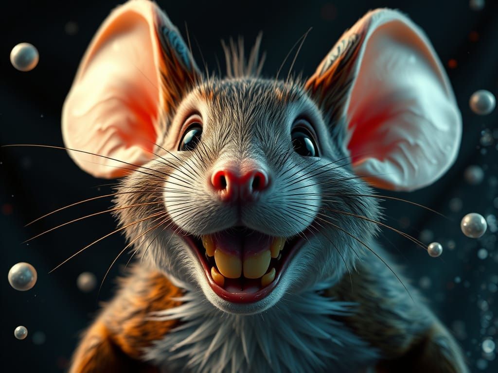 Enchanted Mouse Portrait in Vibrant Fantasy Style