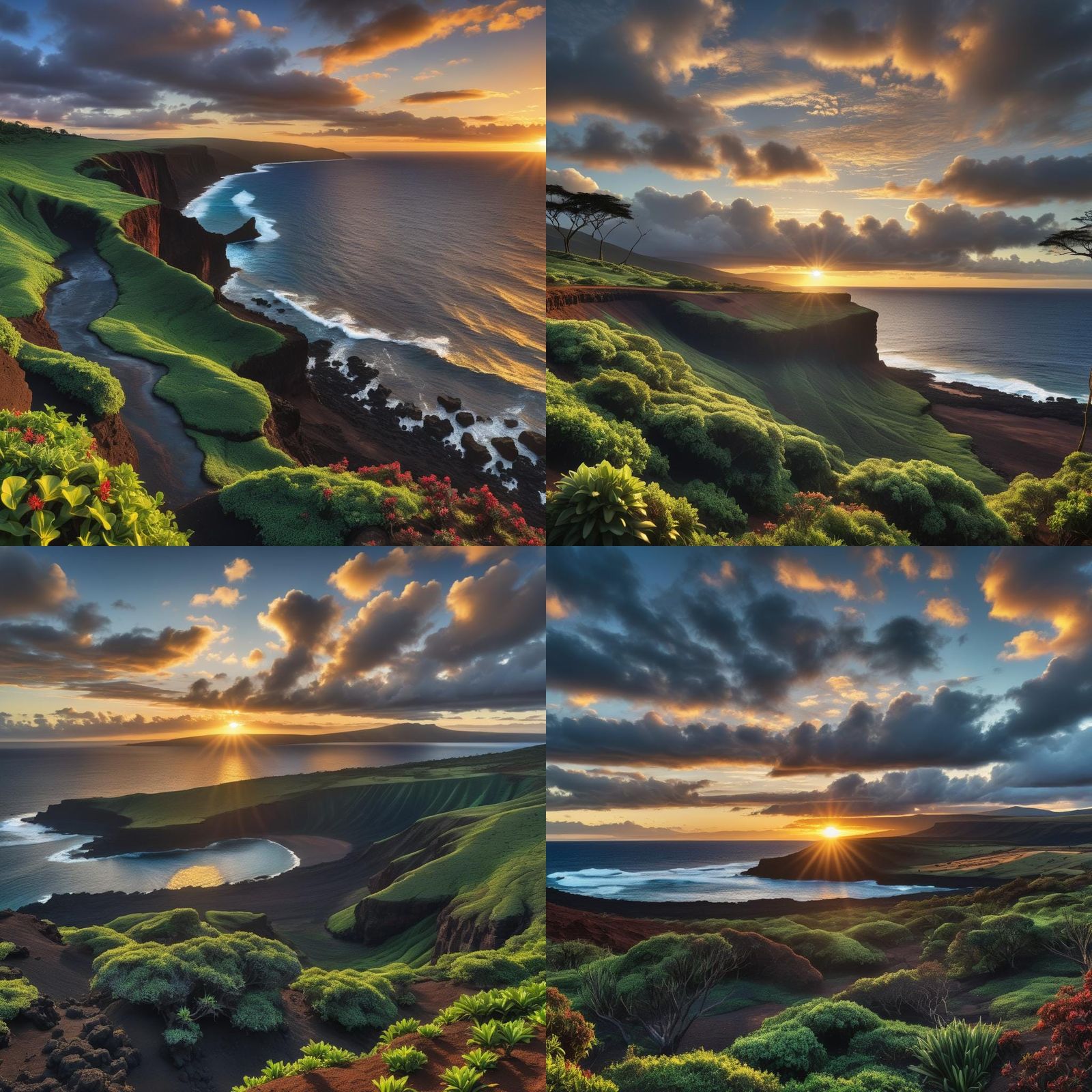 Glorious Hyperrealistic Sunrise Over Lanai