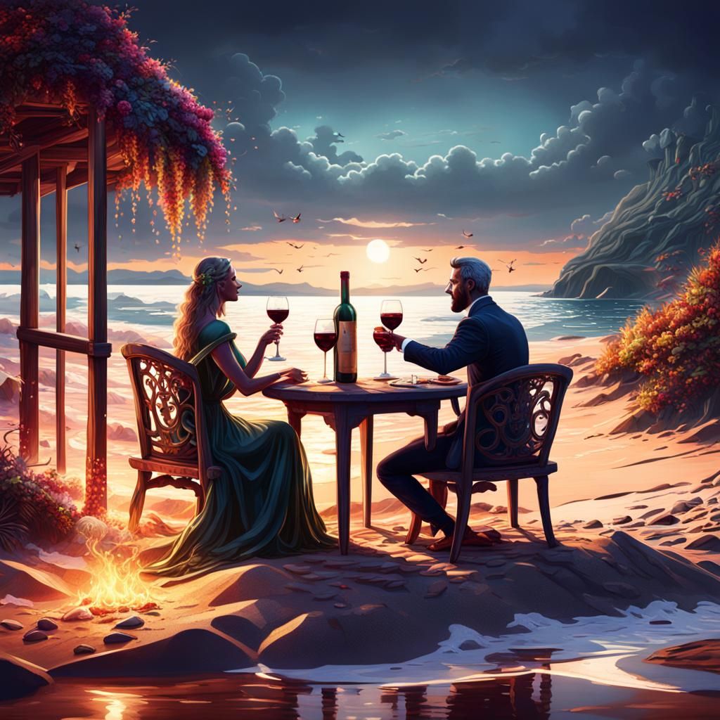 Romantic Beach Getaway in Detailed Matte Painting