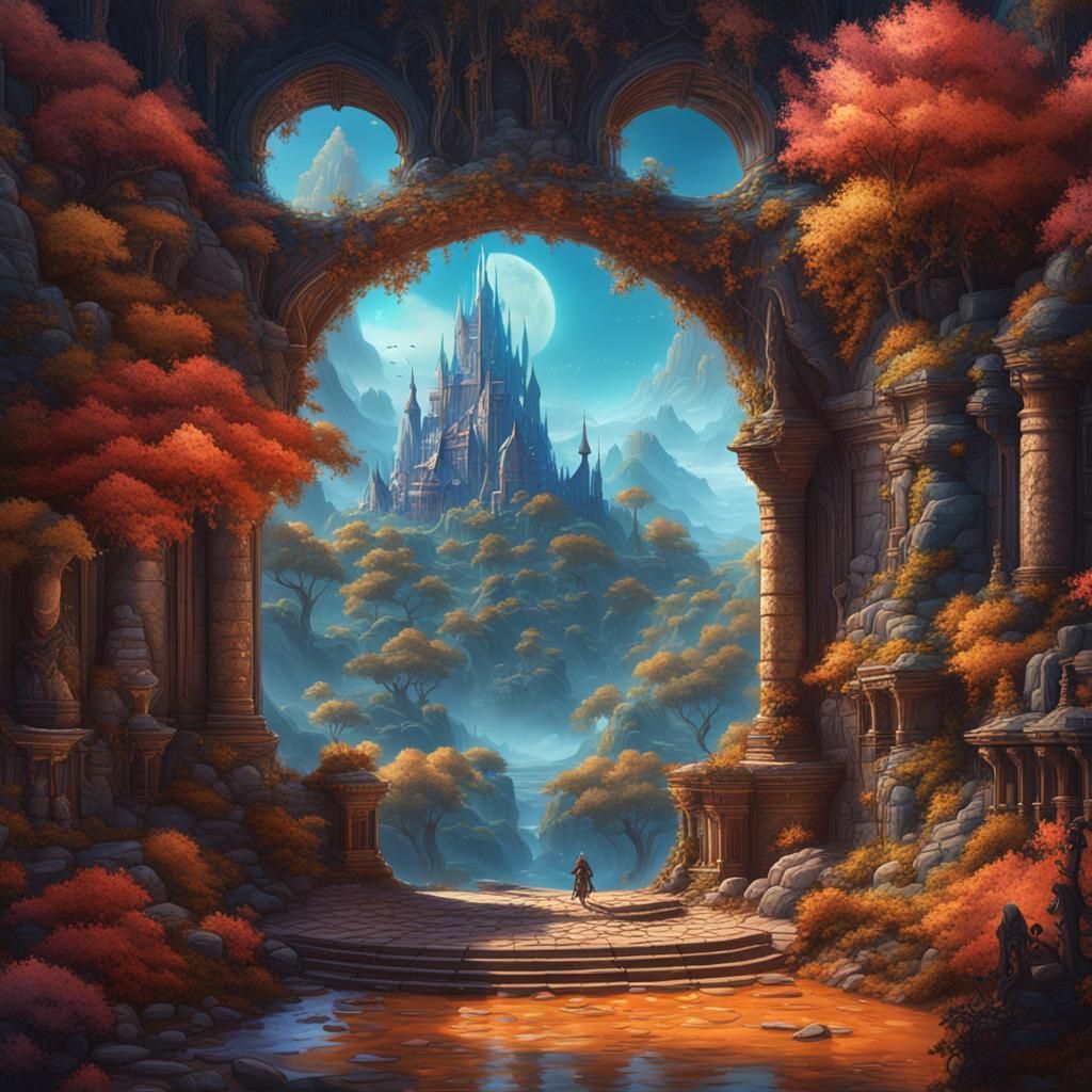 Fantastical Matte Painting with Deep Color