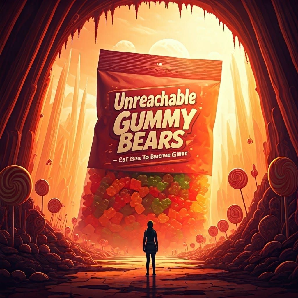 Giant Gummy Bears in Fantastical Candy Land