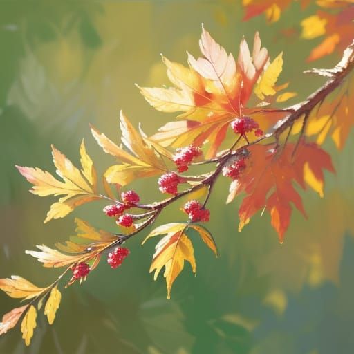 Branch Portrait in Neo-Impressionistic Impasto Style