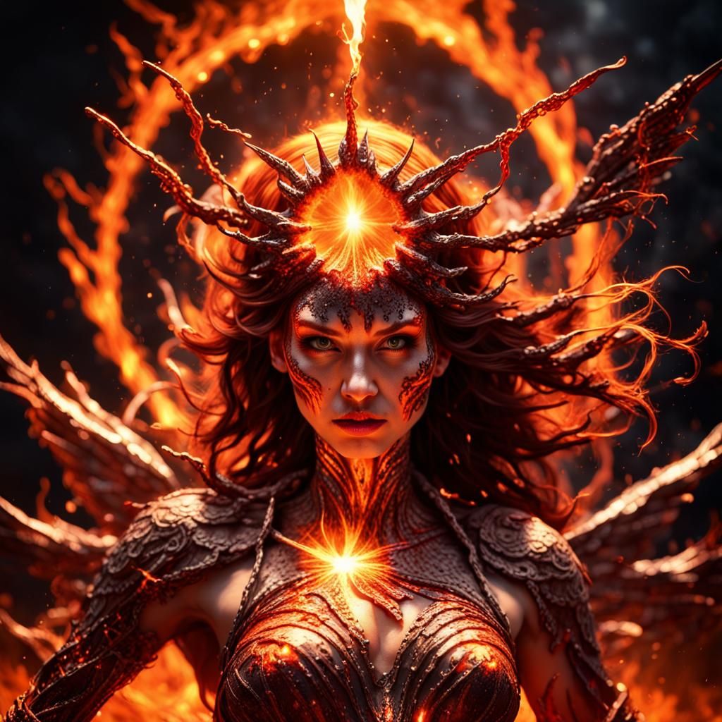 Fiery Demonic Goddess of Molten Metal
