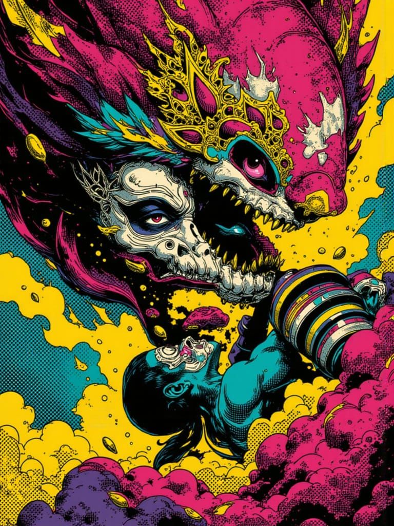 Luchador vs Alebrije Pop Art Explosion