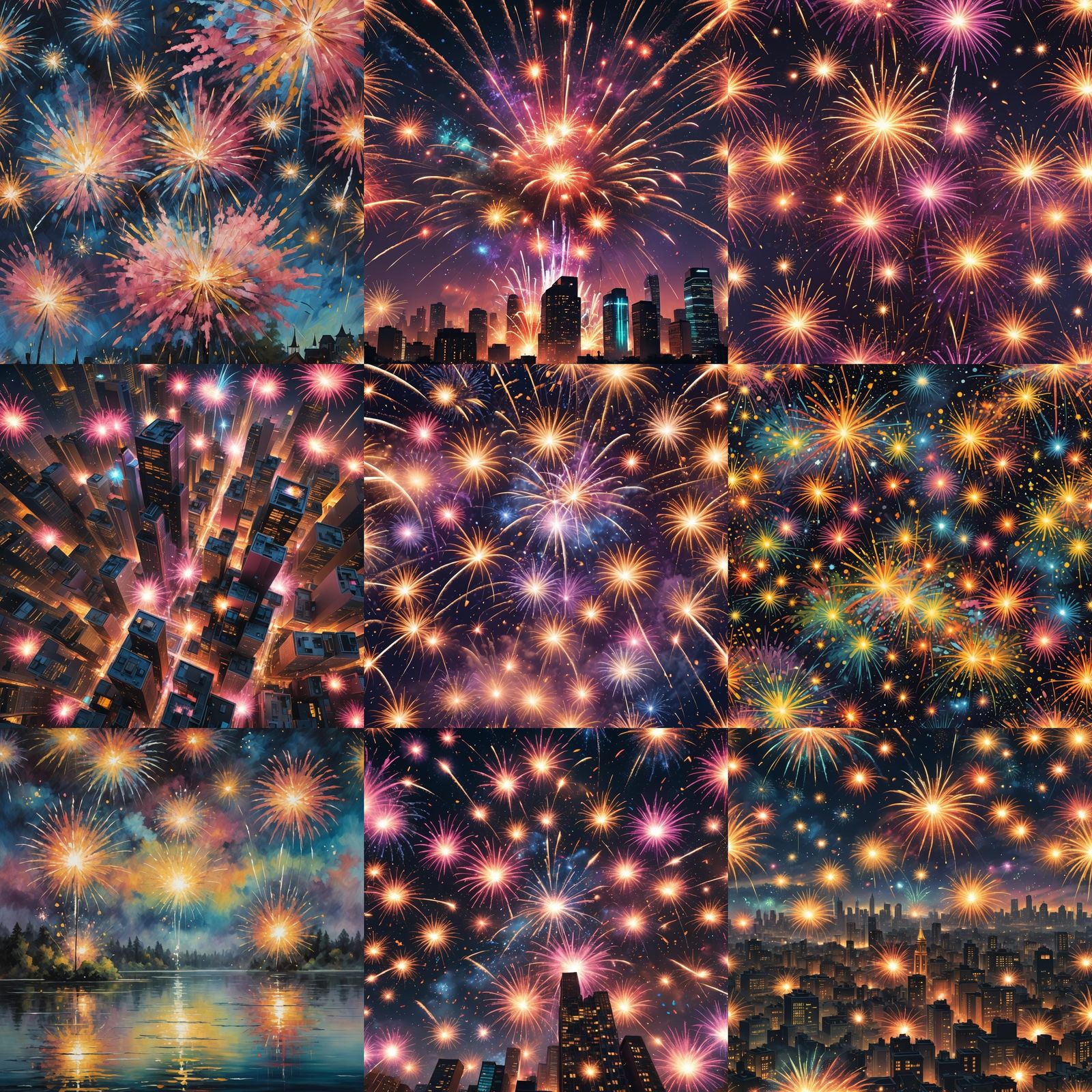 Brilliant Fireworks Light Up the Night Sky