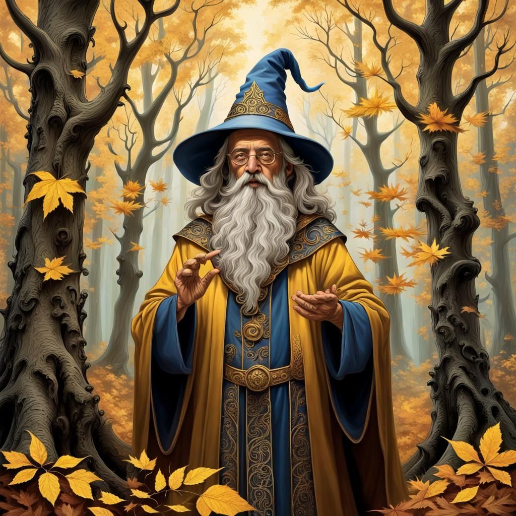 Wise Wizard Channels Forest Magic