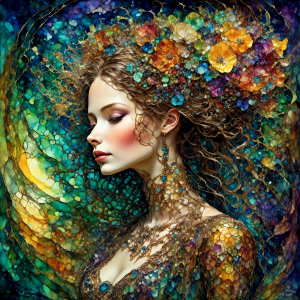 In glass and flowers