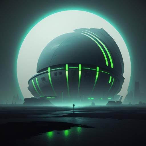 Futuristic Alien Cityscape in Dystopian Setting