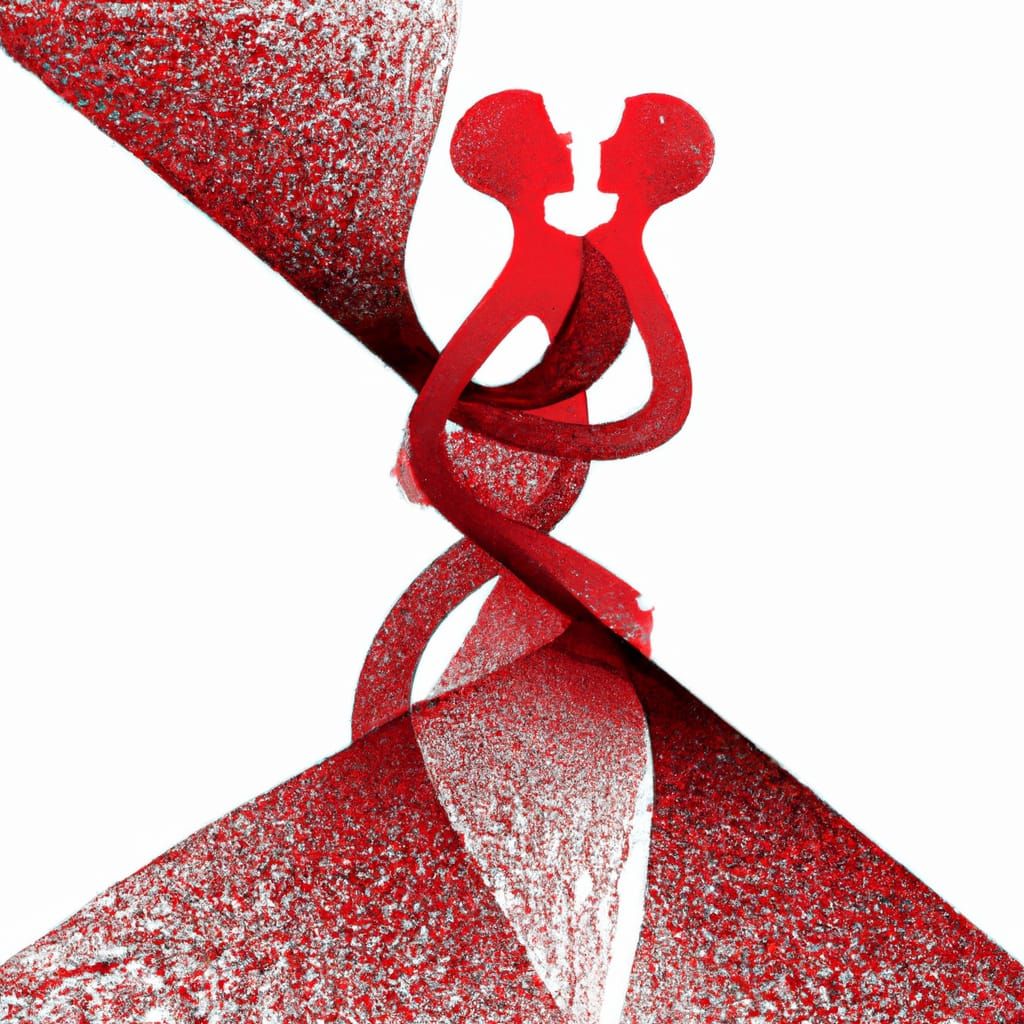 Ensnared Lovers in Cosmic Red Tapestry