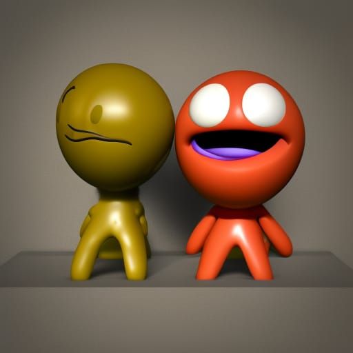 Smiley Gumball Character Portrait in 3D Render