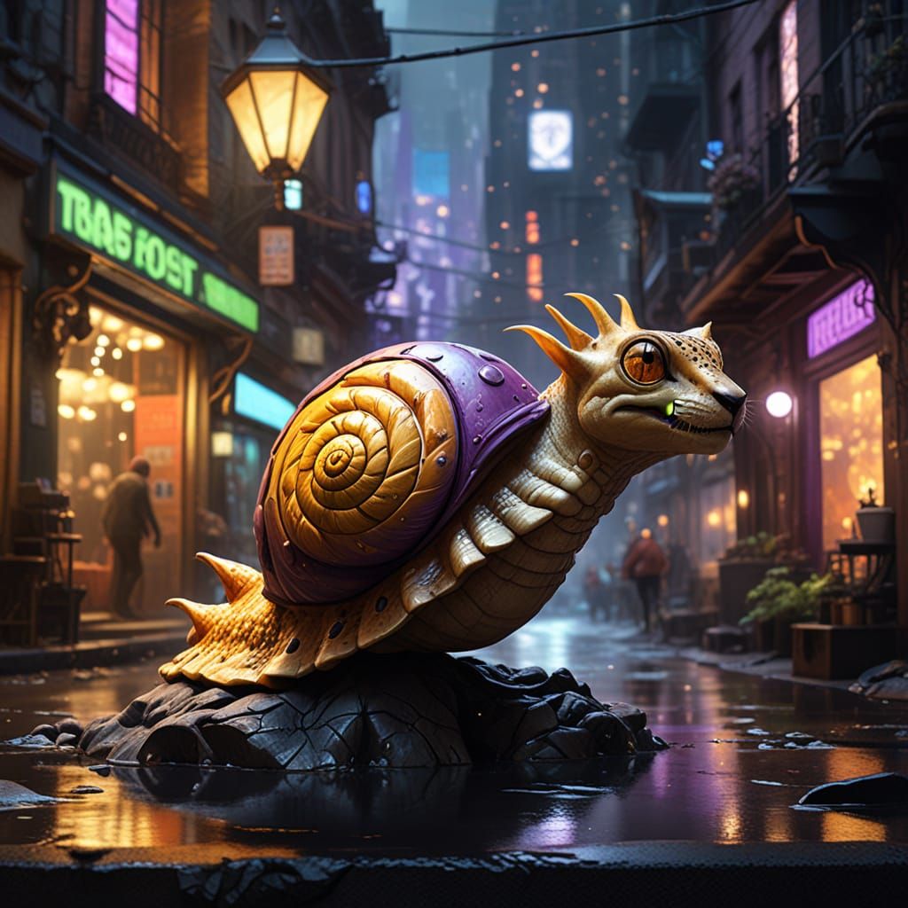 Vibrant Cheetah-Snail Hybrid Emerges in Hyper-Realistic Worl...