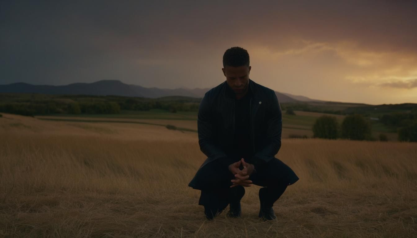 Man Kneeling in Remorse: A Hopeful 4K Video