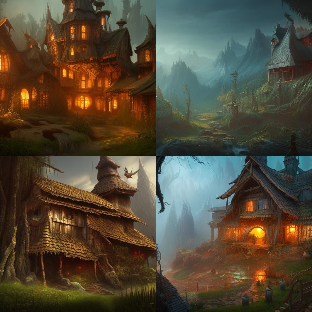 Detailed Matte Painting of Babayaga in 8k