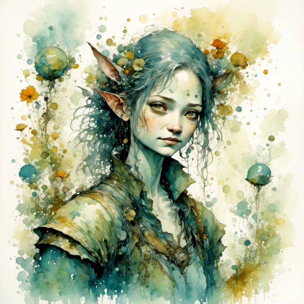 Goblin Woman in Comic Book Style