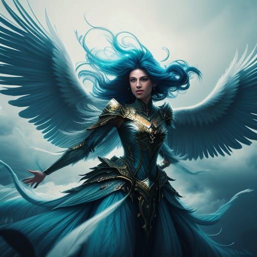 Angel in Cyclone: Fantasy Art in Motion