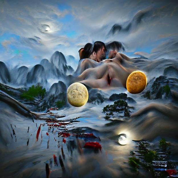 Hyperrealistic Moon Lovers in 8K Resolution