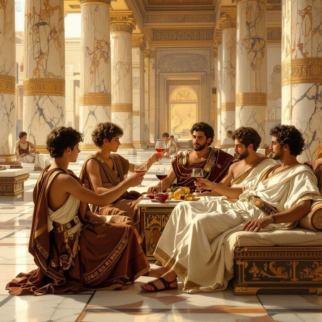 Ancient Greek Wine Service in a Temple