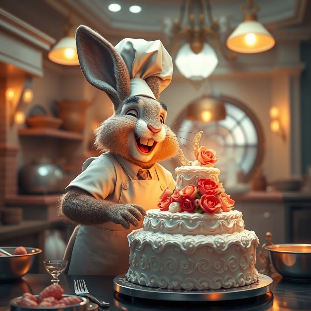 Joyful Bunny Baker Creates Wedding Cake