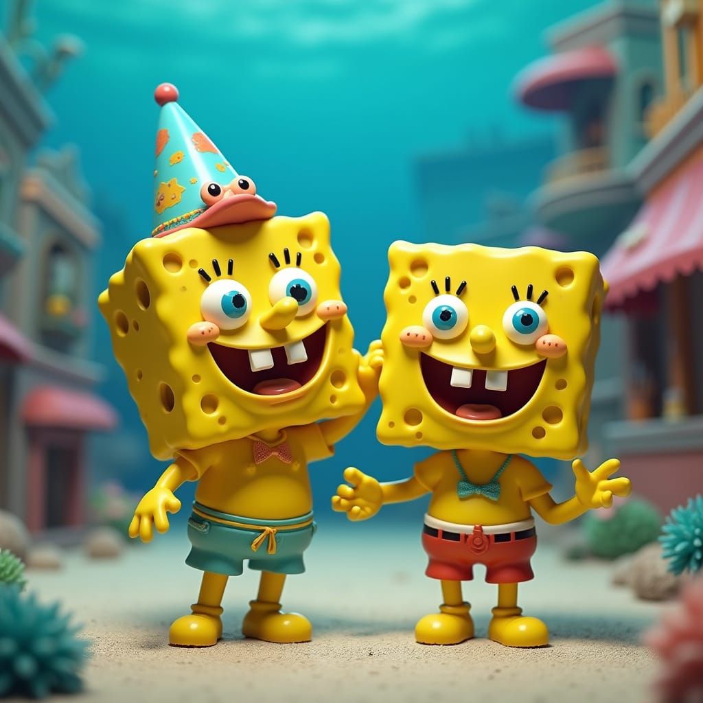 Bob Esponja and Patrick Star Funko Pop Duo in Vibrant Bikini...