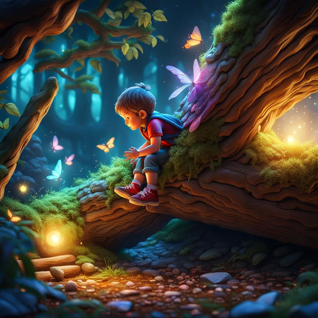 Child's Journey into a Fairy Tale Dimension