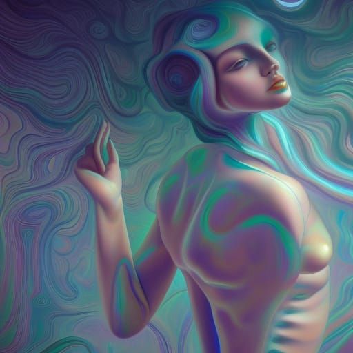 Abstract Consciousness Mirrored in Surreal Beauty
