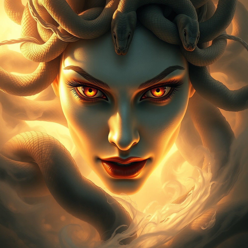 Ethereal Medusa Portrait in Dreamy Fantasy Style