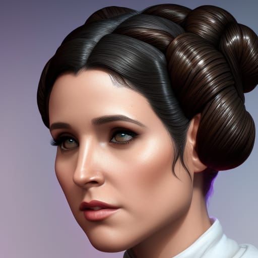 Princess Leia Portrait in Hyperdetailed Digital Art