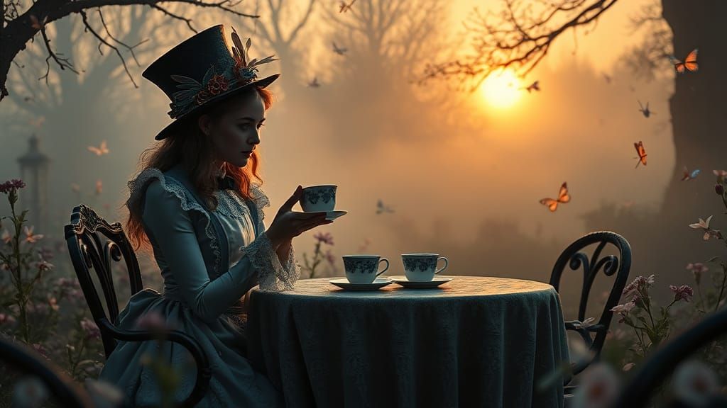 Alice in Wonderland Tea Party at Sunset