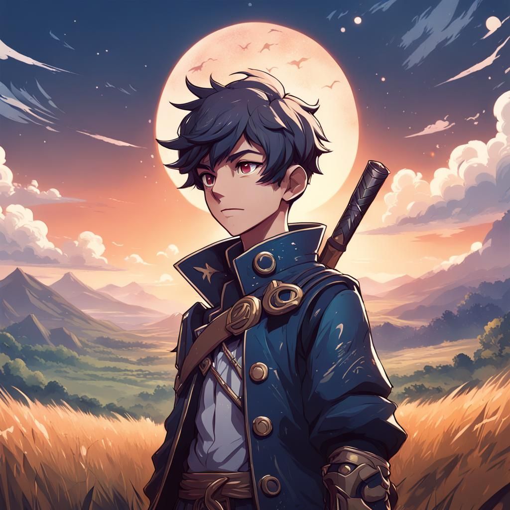 Genshin Impact Boy Portrait in Anime Style