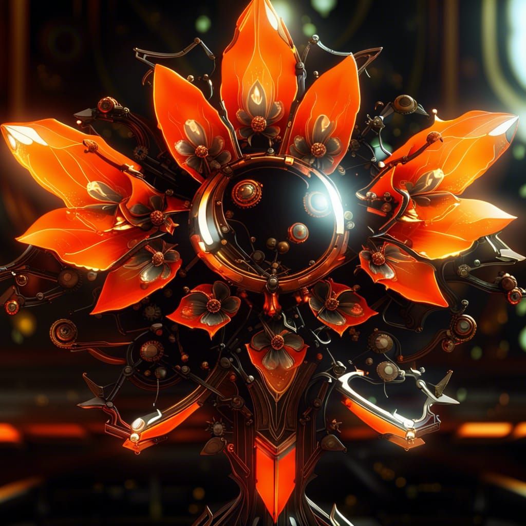 Steampunk Crystal Flowers with Volumetric Lighting