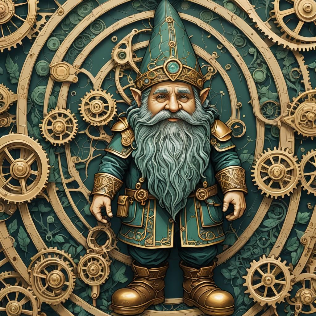 Sci-Fi Gnome Anatomy Illustration in Renaissance Style