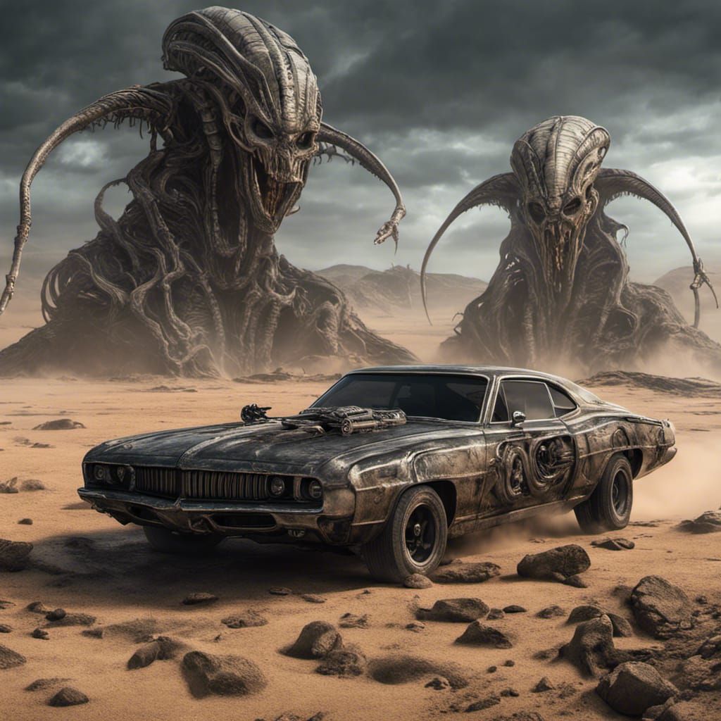 Giger Aliens Worship Mad Max Muscle Car