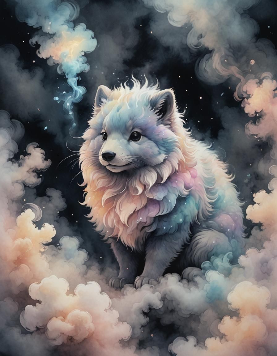 Ethereal Smoke Pet in Pastel Hues