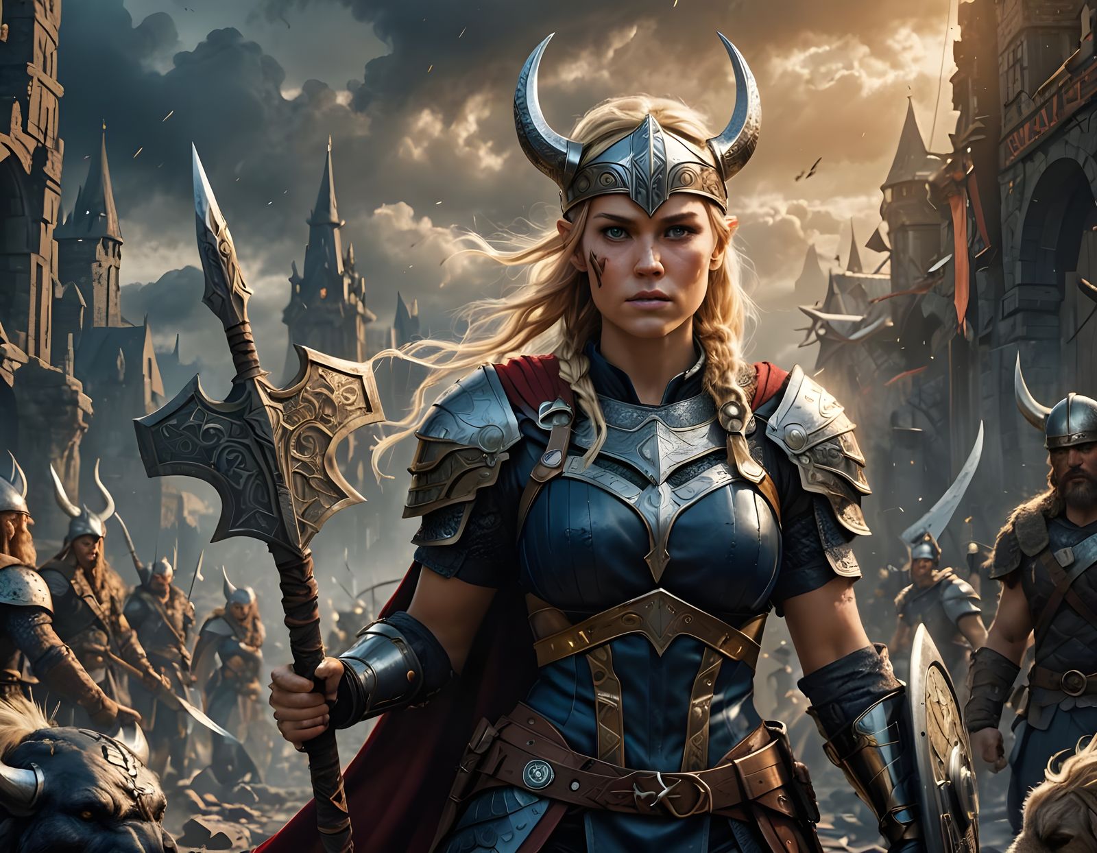 Valkyrie Viking Warrior Digital Matte Painting