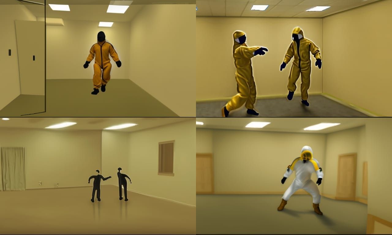 Hyperrealistic Hazmat Suit Dancer
