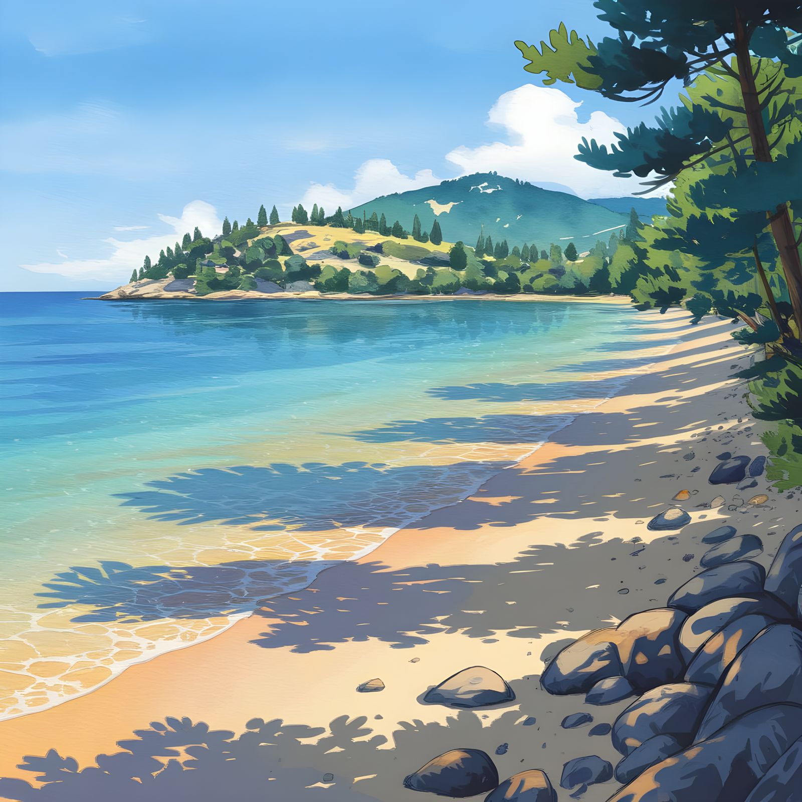 Idyllic Adriatic Morning on Slanica Beach, Murter Island