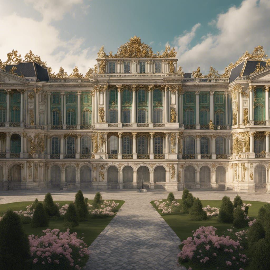 Palace of Versailles 1688 detailed matte painting, deep colo...