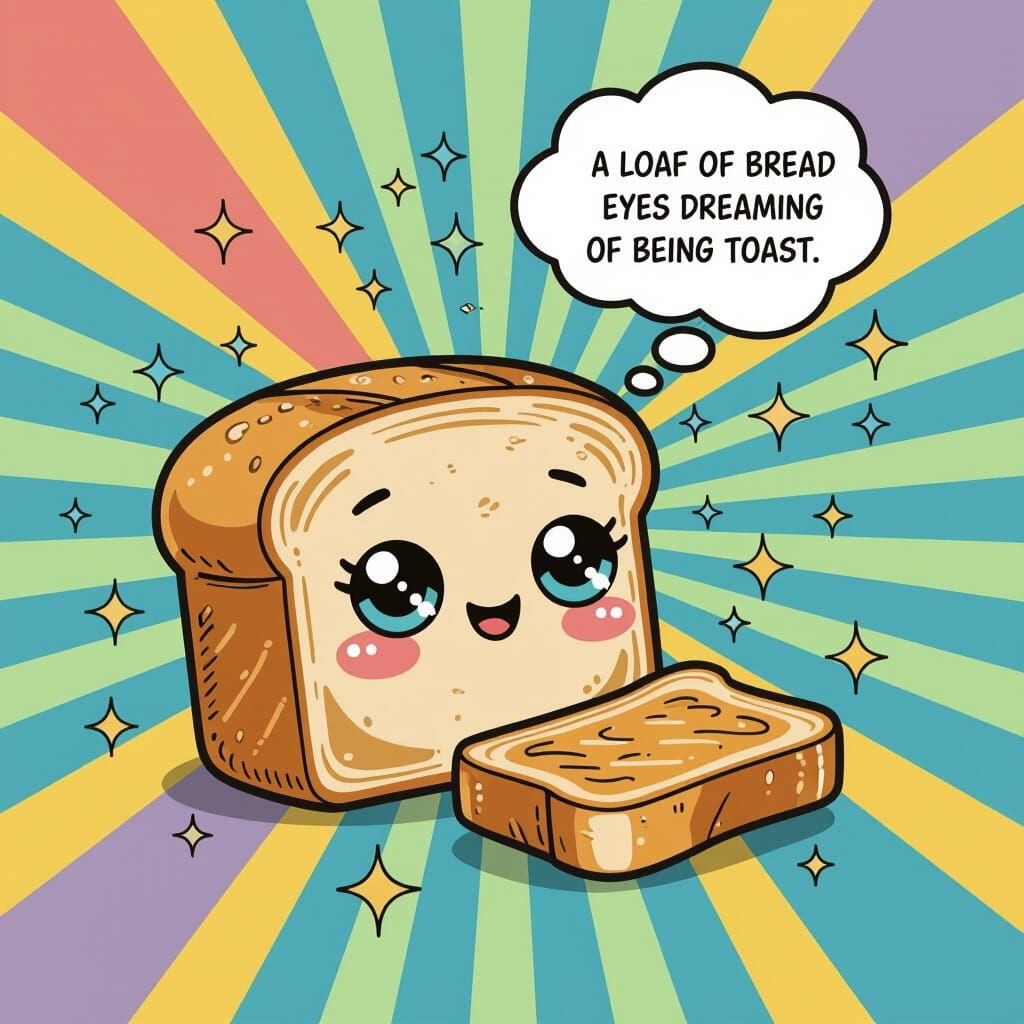 Dreaming Bread Becomes Toast: Pop Art Digital Rendering
