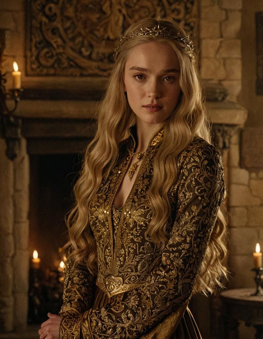 Game of Thrones Lady in Luxurious Medieval Hall