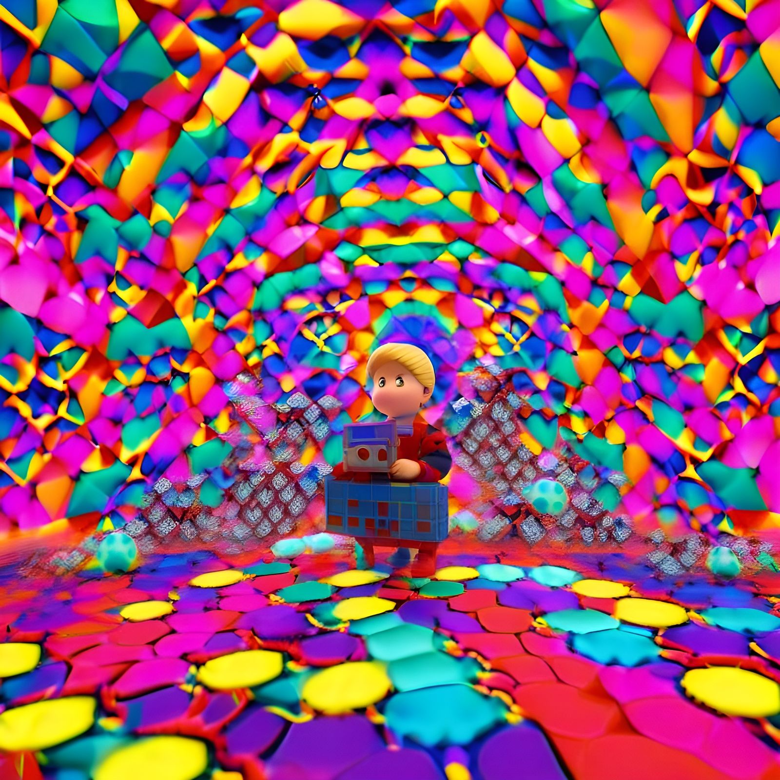 Psychedelic Smurf Adventure in a Fractal Spiderverse