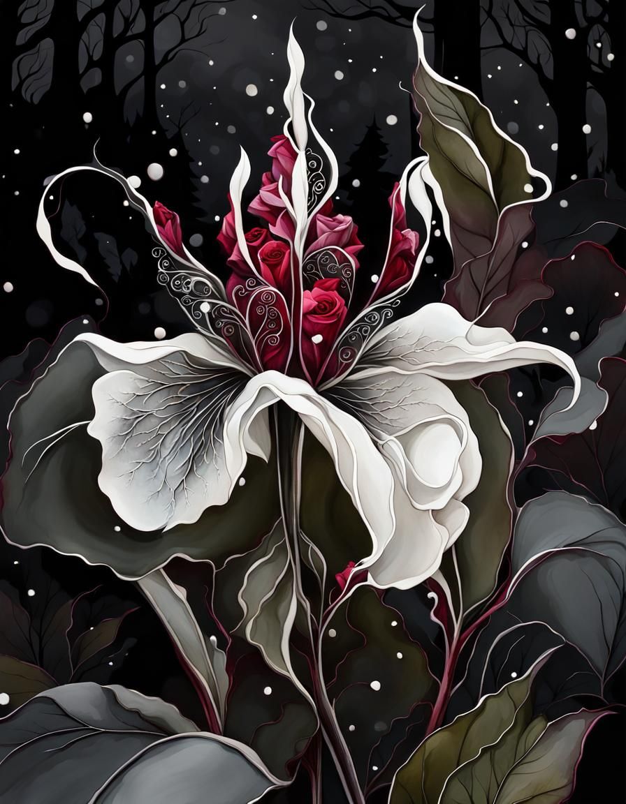 Gothic Exotic Flower in Victorian Rose Garden